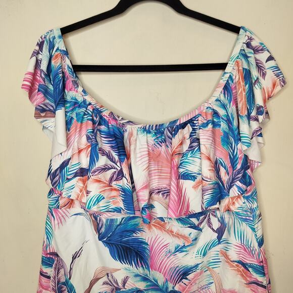 Raisins Curve Tankini Swim Top Floral Ruffled Soft Cup - Picture 2 of 10